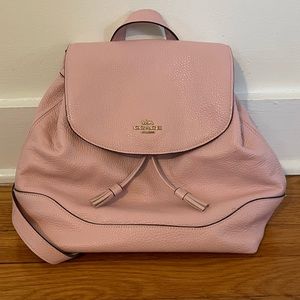 Coach Backpack, soft pink, pebbled leather